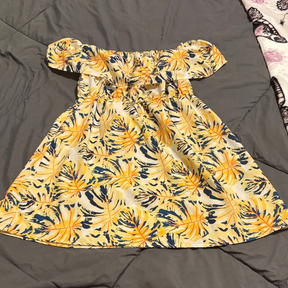 Floral Yellow and Blue Kids Dress